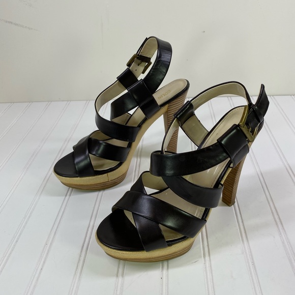 Colin Stuart black leather platform sandals - Picture 4 of 10